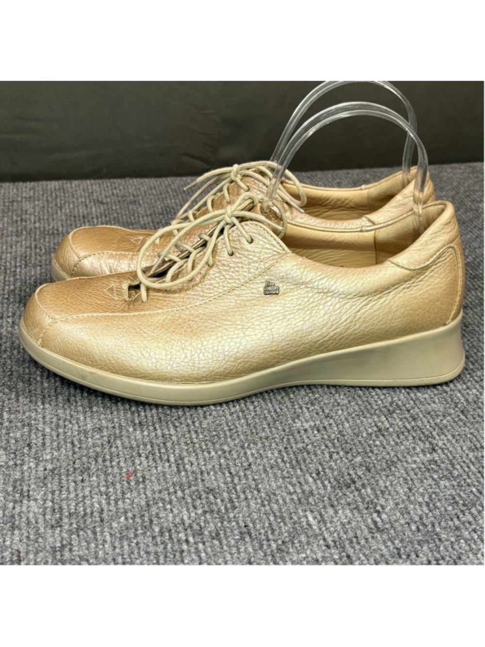 Finn Comfort Walking Shoes Womens 6 Gold Leather Lace Comfort Athleisure Travel